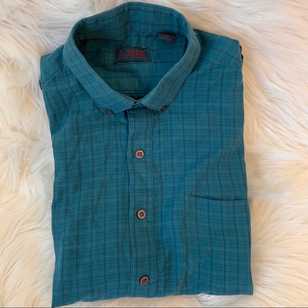 J. Todd button down plaid shirt EUC